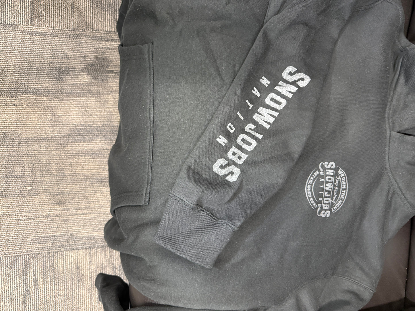 Reflective SNOWJOBS NATION LOGO District Hoodie Black